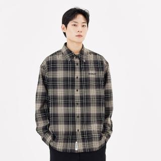 【Mark Gonzales】男女同款 MG LOGO 格紋長袖襯衫-黑色