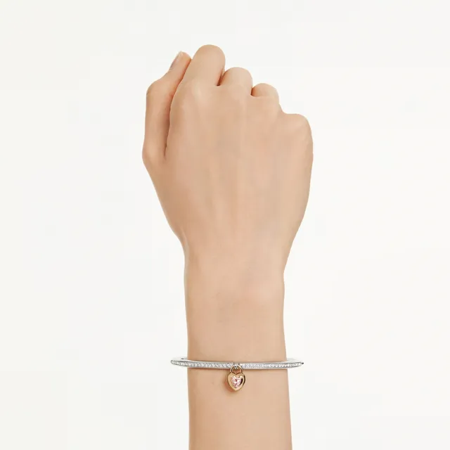 【SWAROVSKI 施華洛世奇】Idyllia 雙面愛心手鐲-尺寸M 618年中慶 推薦(5737266)