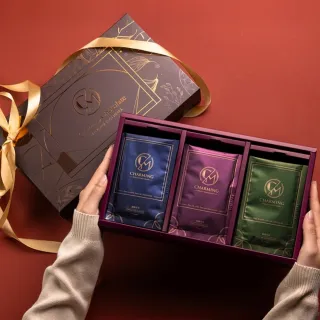 【Charming 喬名巧克力】綜合18入禮盒(附紙袋六口味各3;可可沖泡飲 原味/肉桂35g/堅果/咖啡/抹茶/薑糖30g)