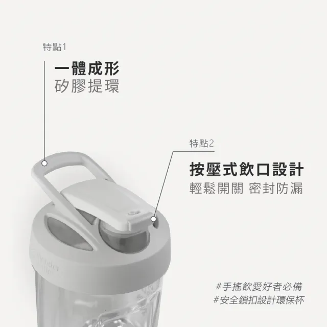 【Blender Bottle】2入組_〈Strada Tritan〉按壓防漏搖搖杯710ml 美國原裝進口(BlenderBottle/運動水壺)
