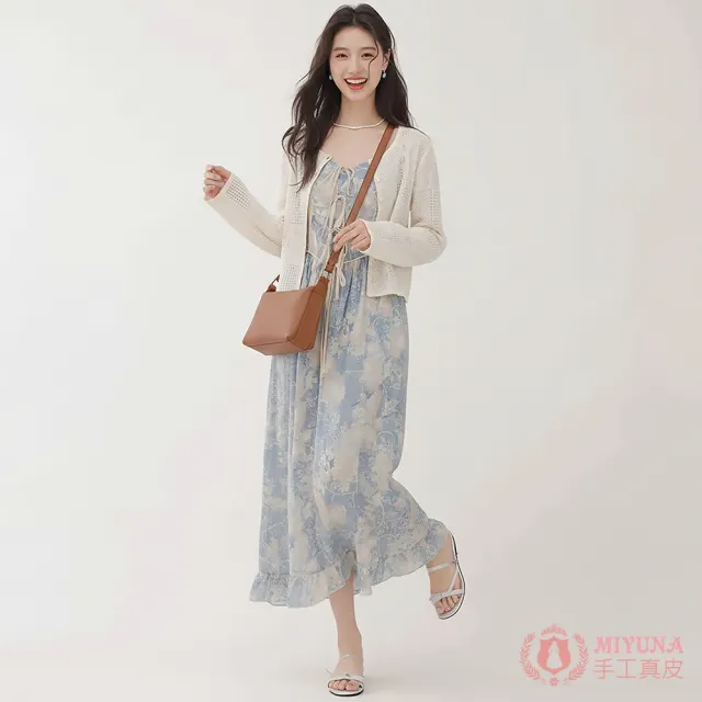 【MIYUNA 米友娜】雙11 真皮頭層牛皮Niki簡約枕頭包肩背斜背包(真皮包包 焦糖棕)