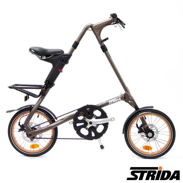 【STRiDA】速立達 5.0版16吋鋁合金折疊單速碟剎腳踏車-古銅色