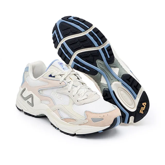 【FILA】Catapult 男女 運動休閒鞋 復古運動鞋 老爹鞋 舒適 米 奶茶(4-C120Z-924)