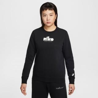 【NIKE 耐吉】長袖上衣 女 大學T AS W NSW CLUB FLC STD GX CREW 黑 IF0225-010