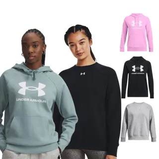 【UNDER ARMOUR】UA 女 Rival Fleece Logo 保暖長袖帽T/大學T(多款任選)