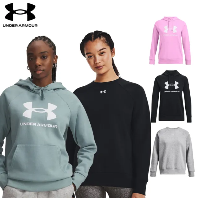 【UNDER ARMOUR】UA 女 Rival Fleece Logo 保暖長袖帽T/大學T(多款任選)