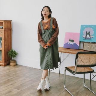 【Dailo】Outdoor甜酷感外搭吊帶連身洋裝(卡 咖 灰)