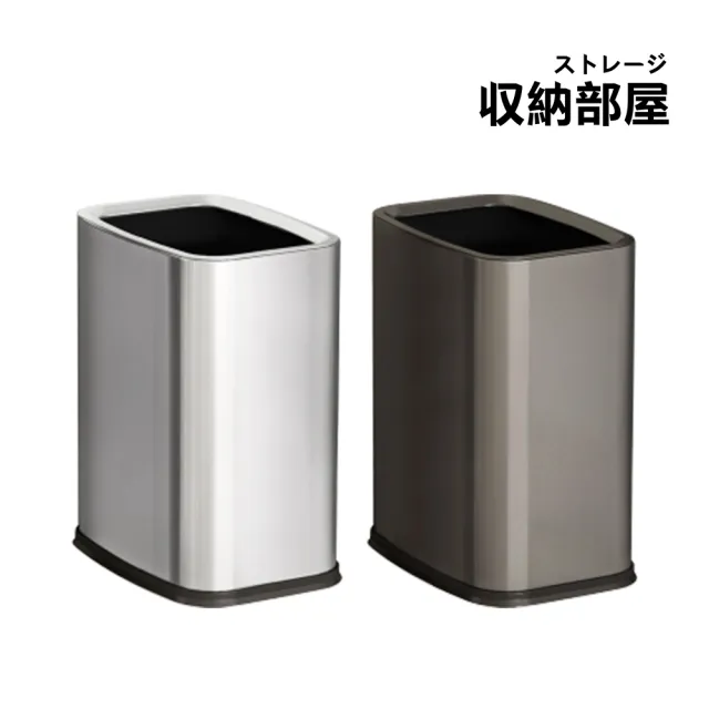 不鏽鋼垃圾桶 8L(大開口 方形垃圾桶 廚房垃圾桶 廁所垃圾桶 不銹鋼垃圾桶)