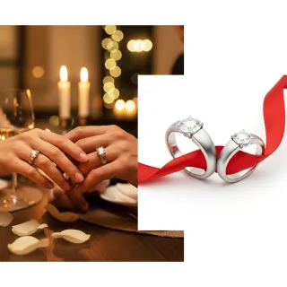 【Luster】年貨節! IGI 1克拉+50分 霧面 培育鑽石 純銀 鑽石戒指 對戒套組(情侶對戒 婚戒套組 情人節)