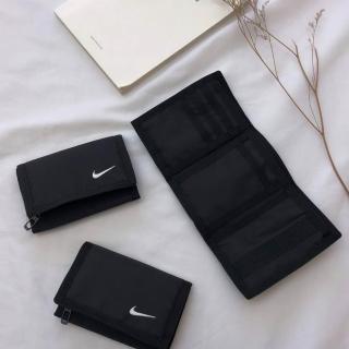 【NIKE 耐吉】錢包 零錢包 卡夾 錢包(運動 防水 防潑水 三摺 尼龍 魔鬼氈 AC2353-001)