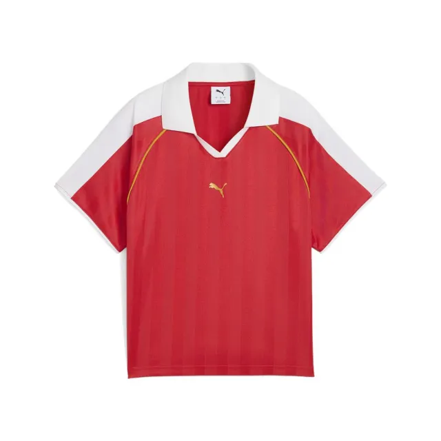 【PUMA官方旗艦】流行系列T7足球風短袖Polo衫 女性 63215711(短Polo)