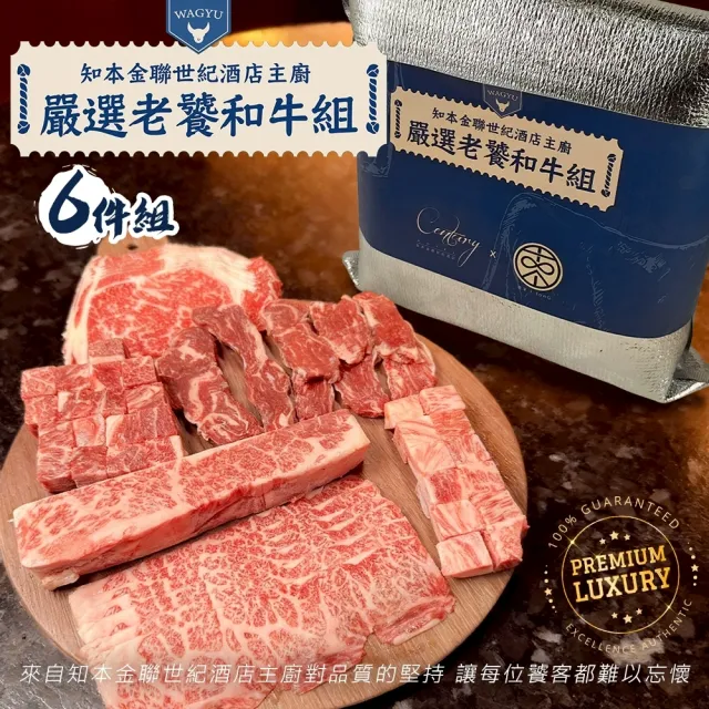 台東知本飯店-金聯世紀酒店嚴選老饕和牛6件組(頂級和牛 知名飯店御用 共850g) 中秋烤肉 露營必備