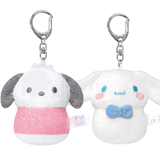 【小禮堂】Sanrio 三麗鷗 絨毛玩偶鑰匙圈 不倒翁款 Kitty 美樂蒂 酷洛米 帕恰狗