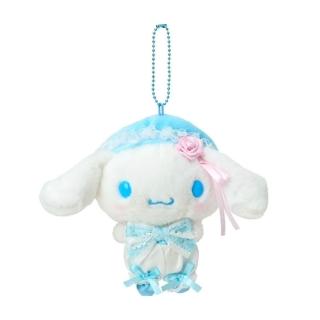 【小禮堂】Sanrio 三麗鷗 大耳狗 絨毛玩偶吊飾 純白蕾絲