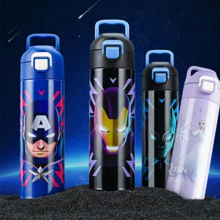【Disney 迪士尼】卡通系列316不鏽鋼兒童輕便提環直飲保溫杯 - 500ml(迪士尼保溫瓶)