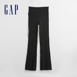 【GAP】女裝 鬆緊喇叭褲-黑色(579709)