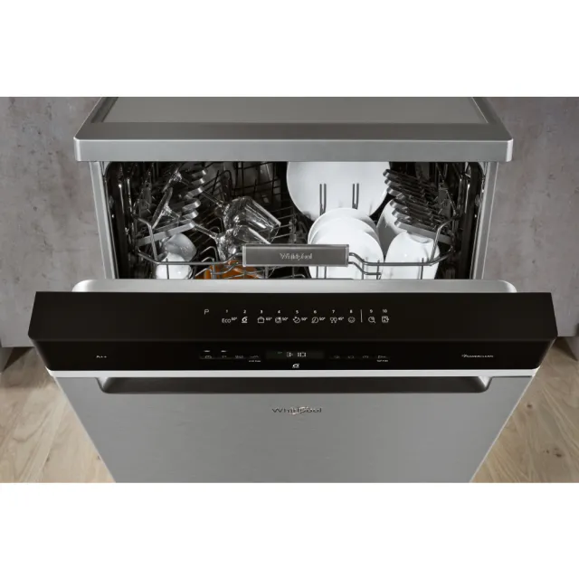 【Whirlpool 惠而浦】WFO3T123PLXD自動開門烘乾獨立式洗碗機(220V電壓/14人份自動開門烘乾/底部強力洗淨)
