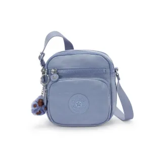 【KIPLING官方旗艦館】灰藍色多袋小巧斜背包-RON