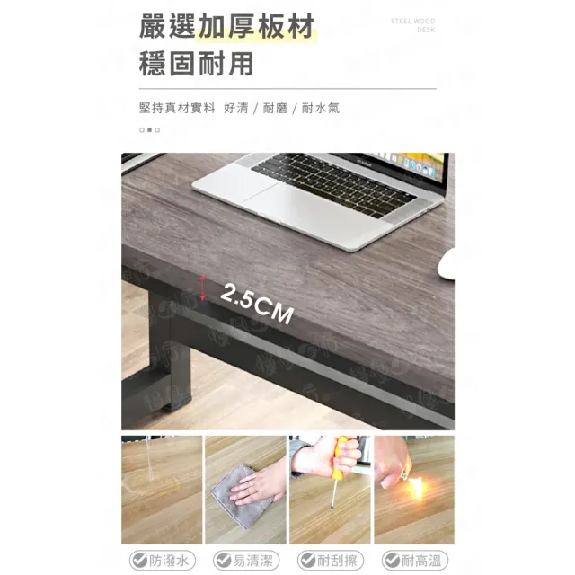 【慢慢家居】專人組裝-獨家款-精工級現代簡約鋼木電腦桌(140CM)