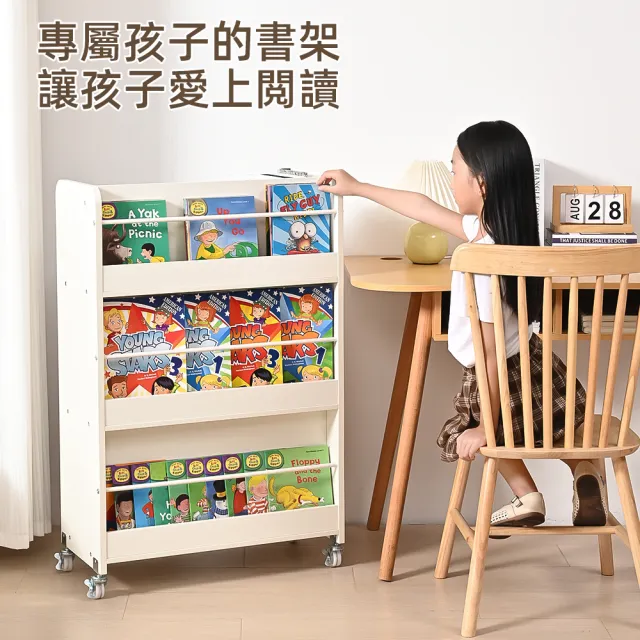 【慢慢家居】專人組裝 SGS低甲醛-創意雙面可移動兒童書櫃 繪本架(環保無毒E0板材 兒童書架 書架 收納櫃)