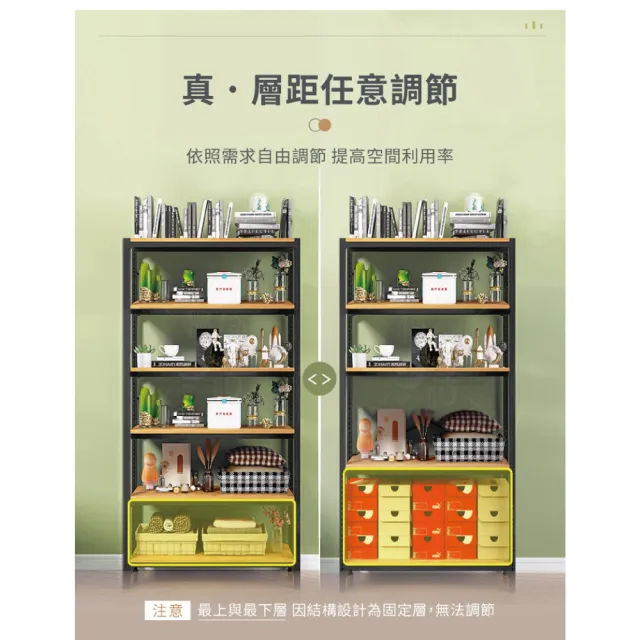 【慢慢家居】專人組裝-層高任意調-鋼木超耐重大容量六層置物架 電器架(W90xD40xH200cm)