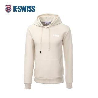 【K-SWISS】連帽長袖 TW HOODIE 1 帽T 口袋 男款 奶油白色 1012496-026