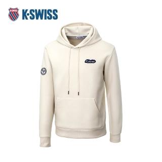 【K-SWISS】連帽長袖 TW HOODIE 2 帽T 口袋 男款 奶油白色 1012497-026
