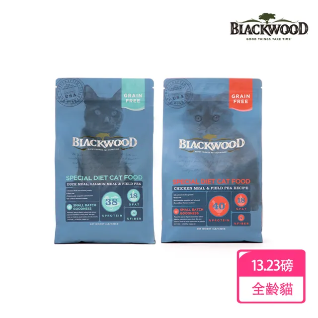 【BLACKWOOD 柏萊富】特調無穀全齡貓飼料 13.23磅/6公斤(貓糧 貓乾糧)