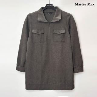 【Master Max】襯衫領拉鍊長袖長版上衣(8327168)