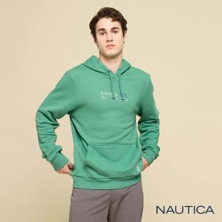 【NAUTICA】官方旗艦 男裝 男裝 日常百搭連帽長袖上衣(綠色)