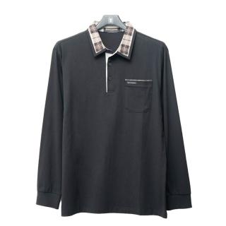 【金安德森】男裝長袖-經典款 格紋翻領 實用口袋有格紋設計(黑色)