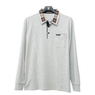 【金安德森】男裝長袖-經典款 格紋翻領 實用口袋有格紋設計(灰色)