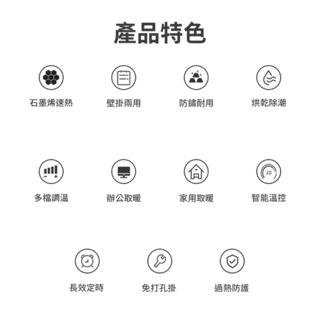【Philips 飛利浦】石墨烯壁掛暖風機 AHR3126FX+手握暖包10包