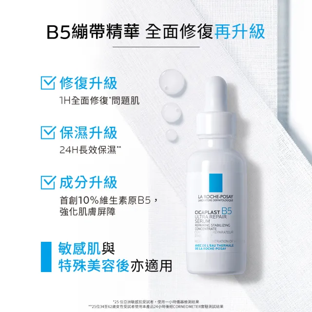 【理膚寶水】修復抗老雙星組★B5瞬效全面修復精華 30ml+極效B5彈潤超修復精華30ml_C(B5繃帶精華/B5小藍瓶)