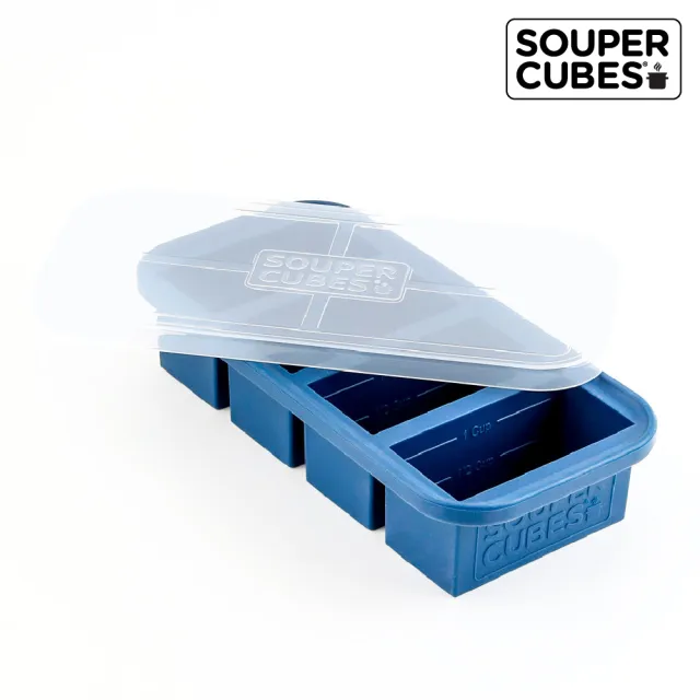 【Souper Cubes】多功能食品級矽膠保鮮盒-4格250ML/格-多色可選(副食品分裝盒/製冰盒/嬰兒副食品)