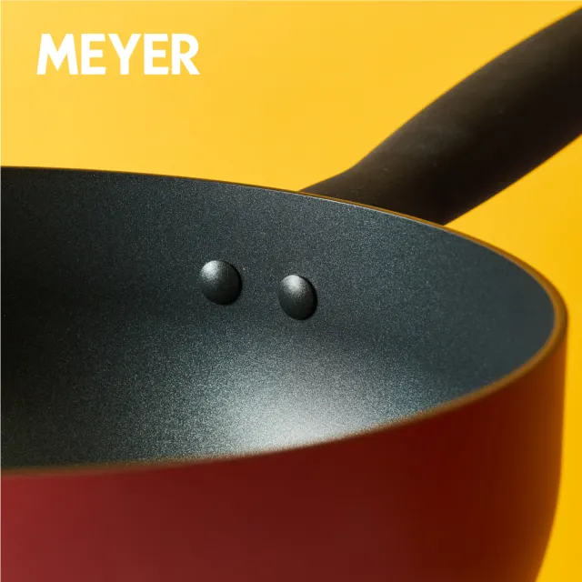 【MEYER 美亞】陶瓷不沾鍋 炒鍋28CM - 革新紅系列(IH/電磁爐適用)