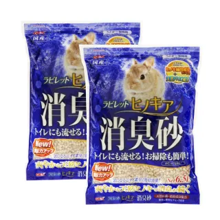 【GEX】檜木流消臭兔子壓縮木屑砂6.5L/包-2包組(小動物木屑砂)