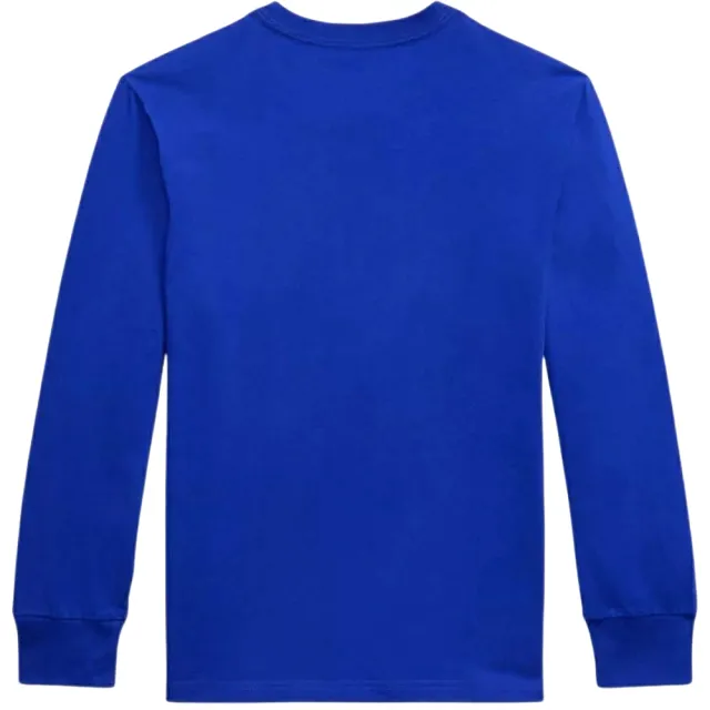 【RALPH LAUREN】青年款 大馬刺繡 薄款長T  寶藍色(POLO polo RL rl Ralph Lauren 女生可穿)