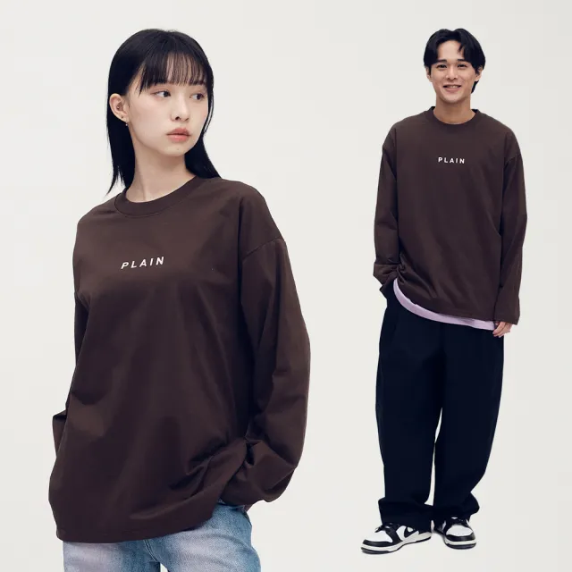 【plain-me】長袖 長TEE 上衣 大學T 素Tee PLAIN LOGO_PLN0140