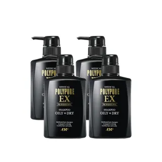【Polypure 多立寶】豐盈洗髮精350mLx4入組(頭皮養護 控油蓬鬆 油性頭皮 去除異味)