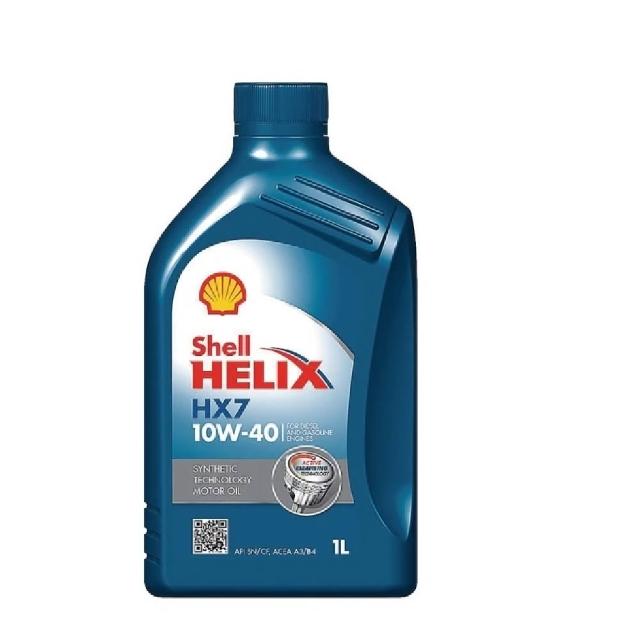 【SHELL 殼牌】HELIX HX7 SN 10W40通用型機油1L /4入組 (贈 全效動力燃油汽油精)