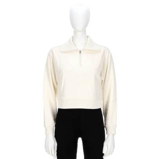 【NEW BALANCE】SDS 女款 米色 半開襟 棉質 運動 休閒 長袖 NCF32092IV