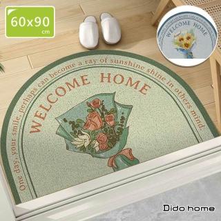 ｜Dido home｜歐式復古花束 加大款 半圓玄關防滑絲圈刮泥地墊(HM229)