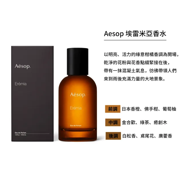 【Aesop】香水50ml 喀斯特/米拉塞蒂/埃雷米亞/艾底希思/格歐暮/烏拉諾(多款任選)