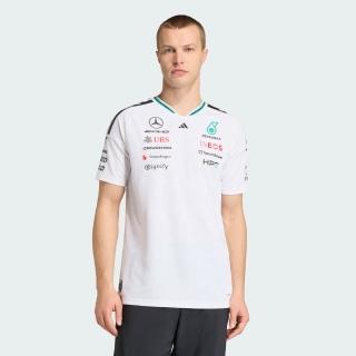 【adidas 愛迪達】MERCEDES AMG PETRONAS F1 短袖賽車服(KE5324 男款修身短袖上衣 CLIMACOOL 白色)