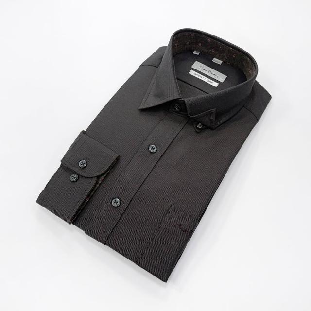 【pierre cardin 皮爾卡登】男襯衫 進口素材混紡棉保暖休閒素面長袖襯衫_深灰色(51809-89)