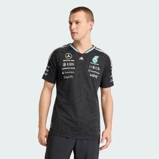 【adidas 愛迪達】MERCEDES AMG PETRONAS F1 短袖賽車服(KE5325 男款修身短袖上衣 CLIMACOOL 黑色)