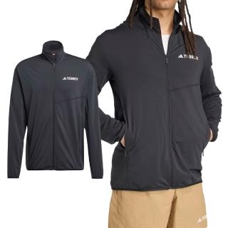 【adidas 愛迪達】MT CW T FZ FL 男款 黑色 運動 休閒 拉鍊 立領 外套 JM0141