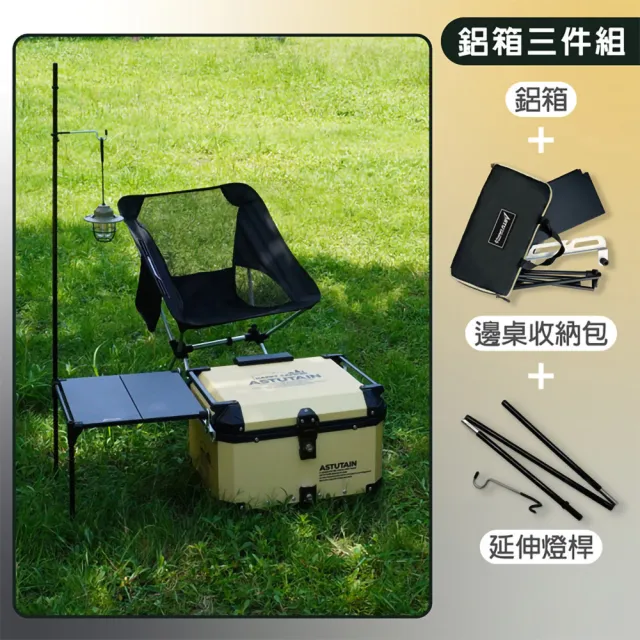 【Astutain】阿斯圖坦 45L 鋁箱四件組 鋁合金車尾箱 機車後箱 後備箱 機車置物箱 機車行李箱(多色任選)