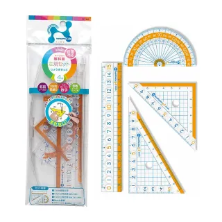 【SONIC】日本 小四件字大尺組 SK-7885 (直尺、量角器、三角板)
